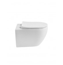 Унитаз подвесной безободковый с сиденьем и смывом TORNADO CEZARES STYLUS-TOR 2.0 CZR-546-TH-TOR/SC