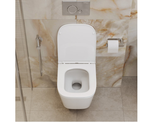 Унитаз подвесной безободковый с сиденьем и смывом TORNADO BelBagno ARDENTE-R BB520CH-TOR/SC