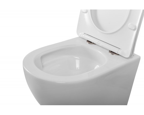 Унитаз подвесной безободковый с сиденьем и смывом TORNADO BelBagno SFERA-TOR BB046CH-TOR/SC