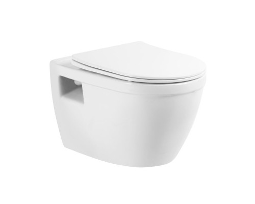 Унитаз подвесной безободковый с сиденьем BelBagno LOTO BB070CHR/SC