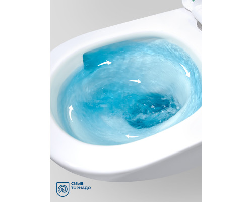 Унитаз подвесной безободковый с сиденьем и смывом TORNADO BelBagno KRAFT-TOR BB7106CH-TOR/SC