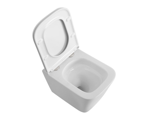 Унитаз подвесной безободковый с сиденьем и смывом TORNADO BelBagno ARDENTE-R BB520CH-TOR/SC