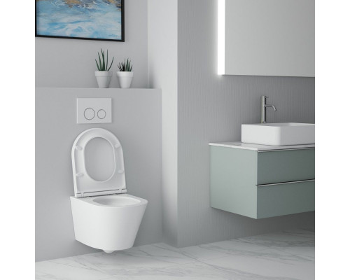 Унитаз подвесной безободковый с вихревым смывом ART&MAX BARI AM822-V/SC