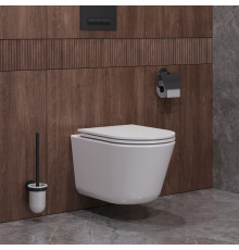Унитаз подвесной безободковый со смывом Торнадо с сиденьем CEZARES LINER-TOR 53 см CZR-3808-53-TH-TOR/SC