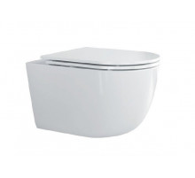 Унитаз подвесной безободковый со смывом Торнадо с сиденьем CEZARES RELAX-TOR 53 см CZR-3806-53-TH-TOR/SC