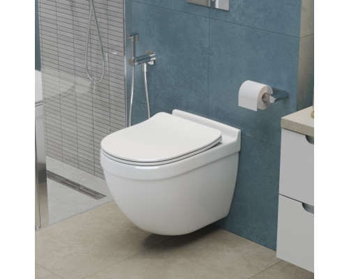 Унитаз подвесной безободковый с сиденьем и смывом TORNADO BelBagno SENSO-TOR BB017CH-TOR/SC