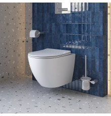 Унитаз подвесной безободковый с сиденьем и смывом TORNADO BelBagno SFERA-TOR BB046CH-TOR/SC