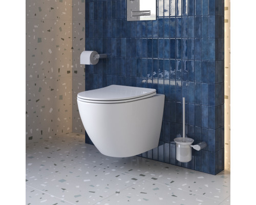 Унитаз подвесной безободковый с сиденьем и смывом TORNADO BelBagno SFERA-TOR BB046CH-TOR/SC