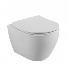 Унитаз подвесной безободковый с сиденьем и смывом TORNADO CEZARES STYLUS-TOR CZR-6601-TH-TOR/SC