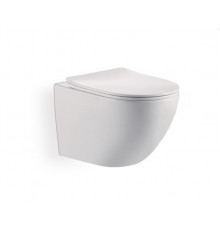 Унитаз подвесной безободковый с сиденьем и смывом TORNADO BelBagno UNO-TOR BB5177CH-TOR/SC