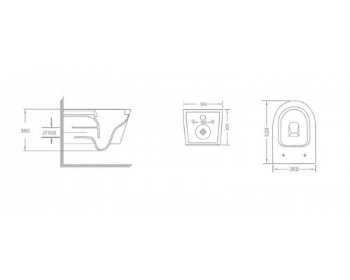 Унитаз подвесной безободковый с сиденьем и смывом TORNADO BelBagno TRE-TOR BB5180CH-TOR/SC