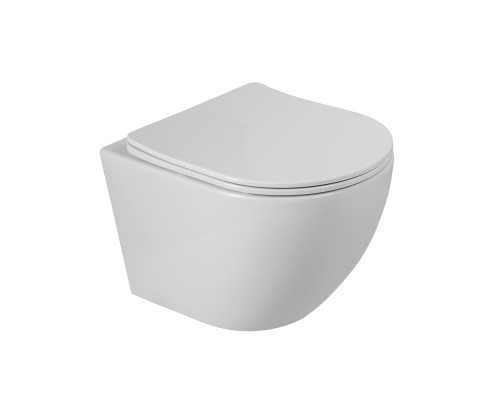 Унитаз подвесной безободковый с сиденьем и смывом TORNADO BelBagno SFERA-TOR BB046CH-TOR/SC