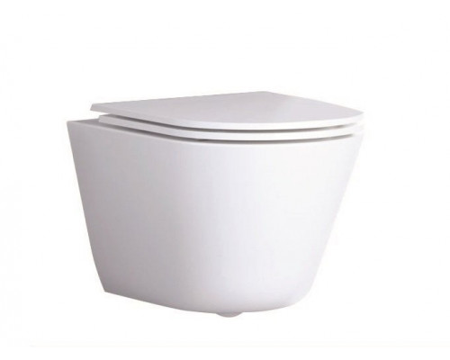 Унитаз подвесной безободковый со смывом Торнадо с сиденьем CEZARES LINER-TOR 53 см CZR-3808-53-TH-TOR/SC