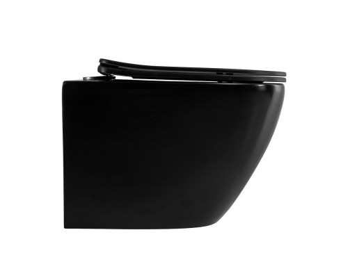 Унитаз подвесной безободковый с сидением Art&Max OVALE AM011CHR-MB/SC