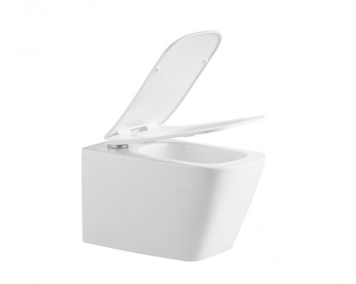 Унитаз подвесной безободковый с сиденьем и смывом TORNADO BelBagno KRAFT-TOR BB7106CH-TOR/SC