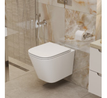 Унитаз подвесной безободковый с сиденьем и смывом TORNADO BelBagno ARDENTE-R BB520CH-TOR/SC