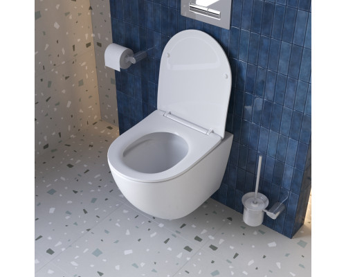 Унитаз подвесной безободковый с сиденьем и смывом TORNADO BelBagno SFERA-TOR BB046CH-TOR/SC