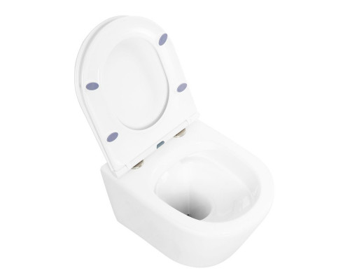 Унитаз подвесной c креплением и сиденьем дюропласт soft close BelBagno TRE BB8001CHR/SC