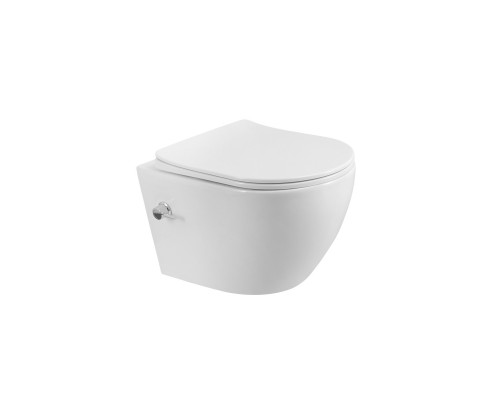 Унитаз подвесной с сиденьем, функцией биде и смесителем BelBagno MARINO BB7026CH-TOR-BS/SC