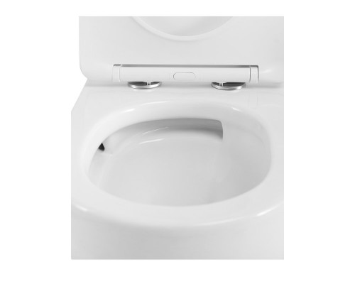 Унитаз подвесной безободковый с сиденьем и смывом TORNADO CEZARES STYLUS-TOR 2.0 CZR-546-TH-TOR/SC