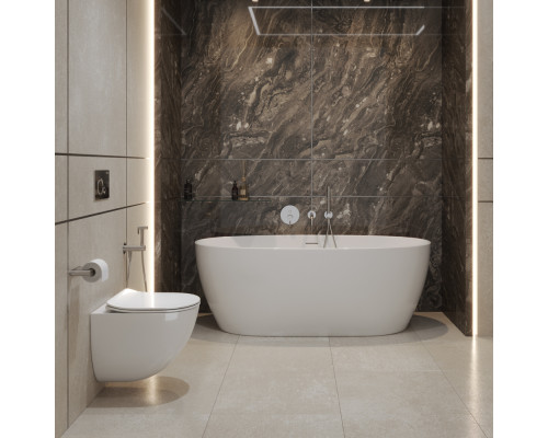 Унитаз подвесной безободковый с сиденьем и смывом TORNADO BelBagno AMANDA-TOR BB051CH-TOR-FC/SC