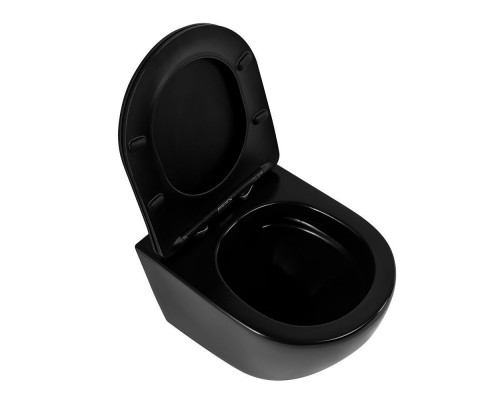 Унитаз подвесной безободковый с сидением Art&Max OVALE AM011CHR-MB/SC