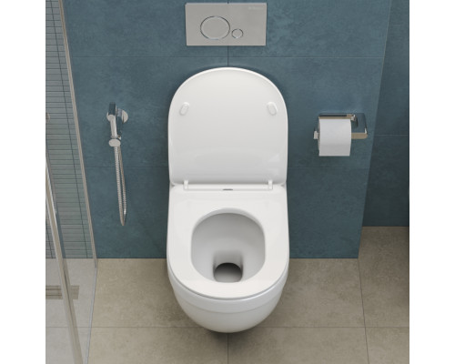 Унитаз подвесной безободковый с сиденьем и смывом TORNADO BelBagno SENSO-TOR BB017CH-TOR/SC