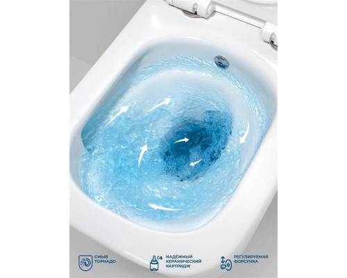 Унитаз подвесной с сиденьем, функцией биде и смесителем BelBagno KRAFT BB7106CH-TOR-BS/SC