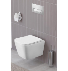 Унитаз подвесной безободковый с сиденьем и смывом TORNADO BelBagno KRAFT-TOR BB7106CH-TOR/SC