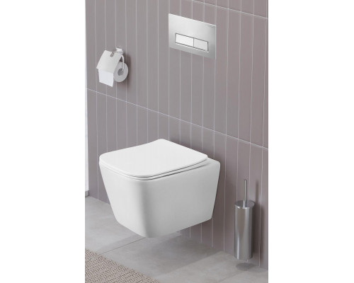 Унитаз подвесной безободковый с сиденьем и смывом TORNADO BelBagno KRAFT-TOR BB7106CH-TOR/SC