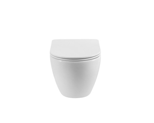 Унитаз подвесной безободковый с сиденьем и смывом TORNADO CEZARES STYLUS-TOR 2.0 CZR-546-TH-TOR/SC