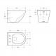 Унитаз подвесной безободковый с сиденьем и смывом TORNADO BelBagno SENSO-TOR BB017CH-TOR/SC