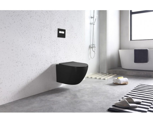 Унитаз подвесной безободковый с сидением Art&Max OVALE AM011CHR-MB/SC