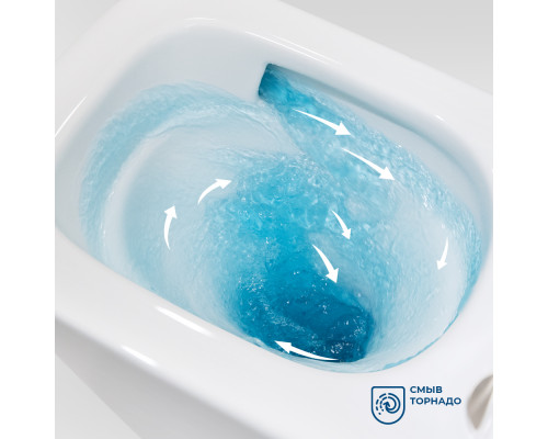 Унитаз подвесной безободковый с сиденьем и смывом TORNADO BelBagno ARDENTE-R BB520CH-TOR/SC