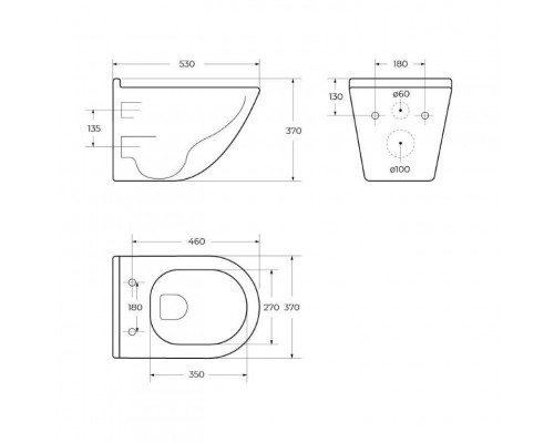 Унитаз подвесной безободковый смыв TORNADO с сиденьем BelBagno SENSO-TOR BB017CH-TOR/BB865SC