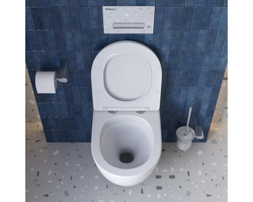 Унитаз подвесной безободковый с сиденьем и смывом TORNADO BelBagno SFERA-TOR BB046CH-TOR/SC
