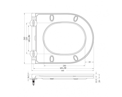 Унитаз подвесной безободковый с вихревым смывом ART&MAX TORINO AM823-V/SC