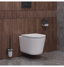 Унитаз подвесной безободковый со смывом Торнадо с сиденьем CEZARES LINER-TOR 49 см CZR-38083-49-TH-TOR/SC