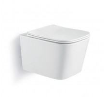 Унитаз подвесной безободковый с сиденьем и смывом TORNADO BelBagno DUE-TOR BB5171CH-TOR/SC