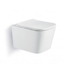 Унитаз подвесной безободковый с сиденьем и смывом TORNADO BelBagno DUE-TOR BB5171CH-TOR/SC