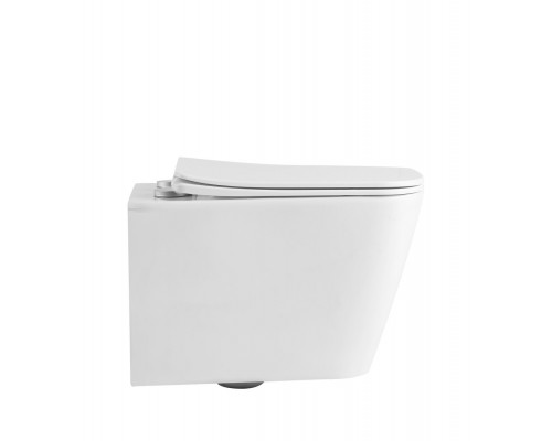 Унитаз подвесной безободковый с сиденьем и смывом TORNADO BelBagno KRAFT-TOR BB7106CH-TOR/SC