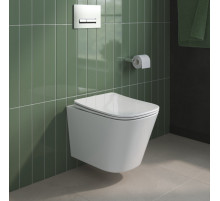 Унитаз подвесной безободковый с сиденьем BelBagno DUE 2.0 BB7107CHR/SC