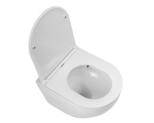 Унитаз подвесной безободковый смыв TORNADO с сиденьем BelBagno SFERA-TOR BB046CH-TOR/BB870SC