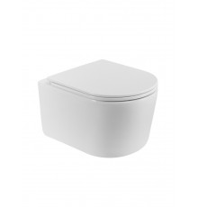 Унитаз подвесной безободковый с сиденьем и смывом TORNADO BelBagno UNIQUE BB007CH-TOR/SC