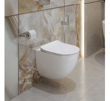 Унитаз подвесной безободковый с сиденьем и смывом TORNADO BelBagno AMANDA-TOR BB051CH-TOR-FC/SC