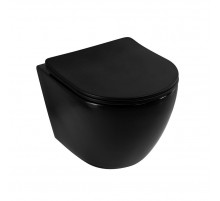 Унитаз подвесной безободковый с сидением Art&Max OVALE AM011CHR-MB/SC