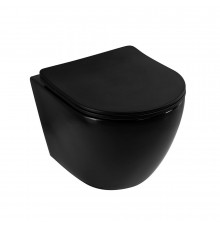 Унитаз подвесной безободковый с сидением Art&Max OVALE AM011CHR-MB/SC