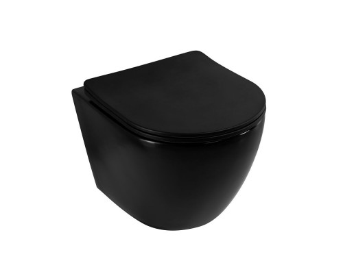 Унитаз подвесной безободковый с сидением Art&Max OVALE AM011CHR-MB/SC