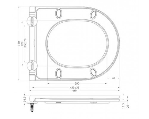 Унитаз приставной безободковый полное примыкание к стене CEZARES GIUBILEO