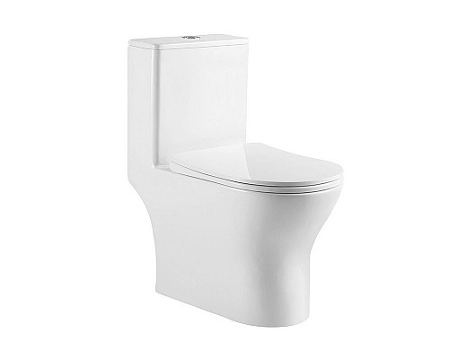 Унитаз-моноблок с сиденьем дюропласт soft close, P-trap BelBagno LOUNGE BB8618CPR-MN/SC